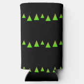 抽象芸術の黒い緑の三角形 スリム缶クーラー (裏面)