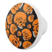 抽象芸術の黒い背景(スカル) セラミックノブ (右)