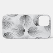 抽象芸術の黒い花模様(灰色の背景) Case-Mate iPhoneケース (裏面 (横))