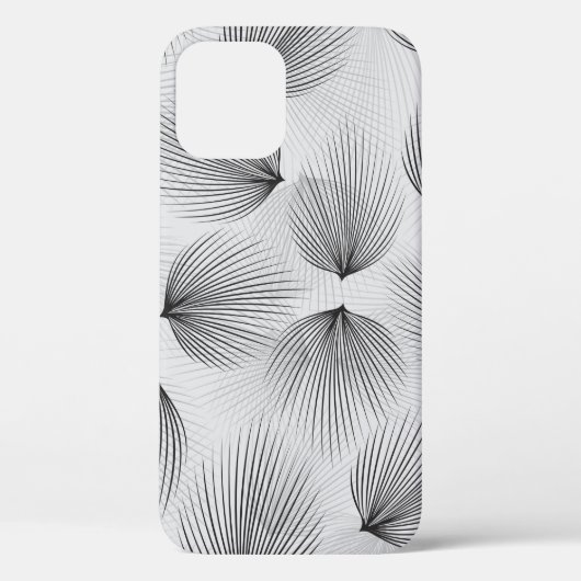 抽象芸術の黒い花模様(灰色の背景) Case-Mate iPhoneケース (裏面)