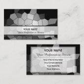抽象芸術の黒と白のモザイクのタイル模様 名刺 (正面/裏面)