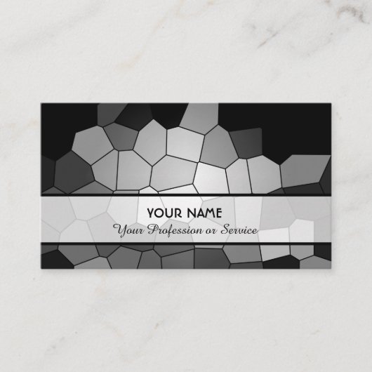 抽象芸術の黒と白のモザイクのタイル模様 名刺 (正面)
