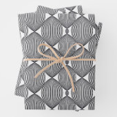 抽象芸術の黒と白の繰り返しパターン ラッピングペーパーシート (インサイチュ)