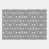 抽象芸術の黒と白の繰り返しパターン ラッピングペーパーシート (正面)