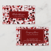 抽象芸術の黒と赤の点 名刺 (正面/裏面)