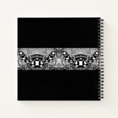 '抽象芸術の黒線と白線絡 ノートブック (裏面)