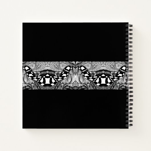 '抽象芸術の黒線と白線絡 ノートブック (裏面)