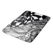 抽象芸術の黒線と白線絡 バスマット (アングル)