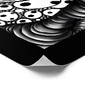 抽象芸術の黒線と白線絡 ポスター (角)