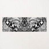 抽象芸術の黒線と白線絡 ヨガマット (裏面(横))