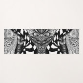 抽象芸術の黒線と白線絡 ヨガマット (正面(横))