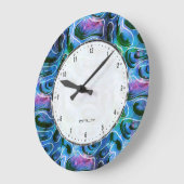 抽象芸術の3D背景パターン ラージ壁時計 (傾斜)
