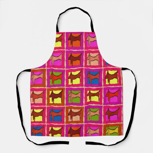 抽象芸術のDachshundsシェイプ、追加文字、エプロン エプロン (正面)