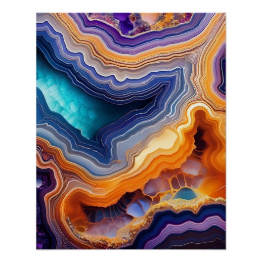 抽象芸術のGeode Art – 石カラフル層 ポスター (正面)