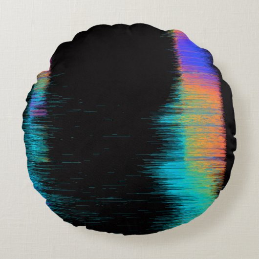 抽象芸術のLED画面の画像。ビデオが壊れています ラウンドクッション (正面)