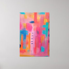 抽象芸術はっきりしたアートinピンクス&ブルース キャンバスプリント