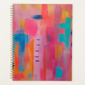 抽象芸術はっきりしたアートinピンクス&ブルース プランナー手帳 (正面)