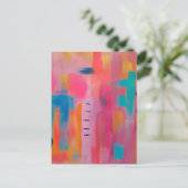 抽象芸術はっきりしたアートinピンクス&ブルース ポストカード (スタンド正面)