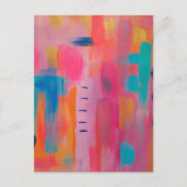 抽象芸術はっきりしたアートinピンクス&ブルース ポストカード (正面)