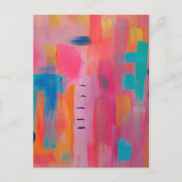 抽象芸術はっきりしたアートinピンクス&ブルース ポストカード