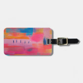 抽象芸術はっきりしたアートinピンクス&ブルース ラゲッジタグ (正面横)