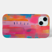 抽象芸術はっきりしたアートinピンクス&ブルース Case-Mate iPhoneケース (裏面 (横))