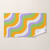 抽象芸術はっきりしたオレンジグリーンパープルウェーストライプブ バスタオルセット (ハンドタオル)