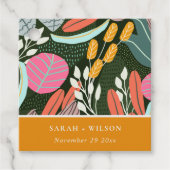 抽象芸術はっきりしたカラフルトロピカルボ結婚タニカル フェイバータグ (正面)