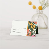 抽象芸術はっきりしたカラフルトロピカルボ結婚タニカル プレイスカード (裏面)