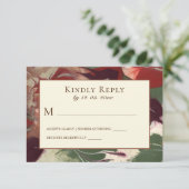 抽象芸術はっきりしたカラーレッドグリーンパープル金ゴールド結婚ズ 出欠カード (スタンド正面)