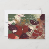 抽象芸術はっきりしたカラーレッドグリーンパープル金ゴールド結婚ズ 出欠カード (裏面)