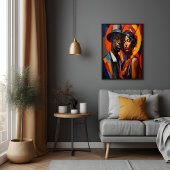 抽象芸術はっきりしたキュービズムポートレート – アーモダント ポスター