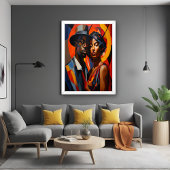 抽象芸術はっきりしたキュービズムポートレート – アーモダント ポスター