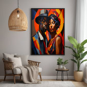 抽象芸術はっきりしたキュービズムポートレート – アーモダント ポスター