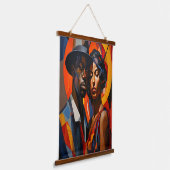 抽象芸術はっきりしたキュービズムポートレート – アーモダント 吊り下げ型タペストリー (傾斜あり)