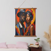 抽象芸術はっきりしたキュービズムポートレート – アーモダント 吊り下げ型タペストリー (寝室)