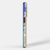 抽象芸術はっきりしたグラフィックブルーティール（緑がかった色）オレンジキャラメル Case-Mate iPhoneケース (裏面 / 右)