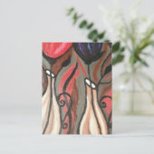 抽象芸術はっきりしたチューリップ ポストカード (スタンド正面)