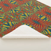 抽象芸術はっきりしたヒッパイレッドイエローブルーエスニックトリップ（幻覚体験）のような シェルパブランケット (3/4)