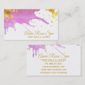 *~*抽象芸術はっきりしたピンクグラムウォーター色金ゴールドルクセ 名刺 (正面/裏面)