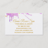 *~*抽象芸術はっきりしたピンクグラムウォーター色金ゴールドルクセ 名刺 (裏面)