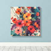 抽象芸術はっきりしたフローラブーケアートプリント キャンバスプリント (インサイチュ (ウッドフロア))