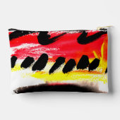 抽象芸術はっきりしたブラック赤黄色フローリング色 アクセサリーポーチ (裏面)