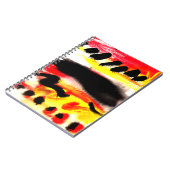 抽象芸術はっきりしたブラック赤黄色フローリング色 ノートブック (左側)