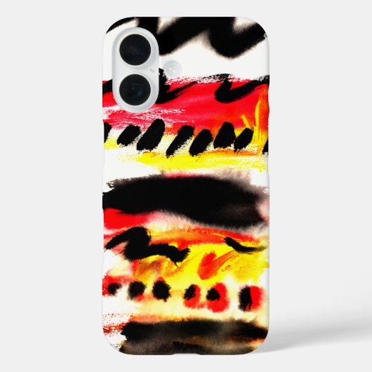 抽象芸術はっきりしたブラック赤黄色フローリング色 Case-Mate iPhoneケース (裏面)