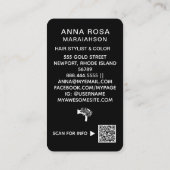 *~*抽象芸術はっきりしたヘアグリッターQRロゴ写真 名刺 (裏面)