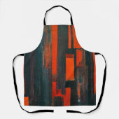 抽象芸術はっきりしたレッドとブラック・アート エプロン (正面)