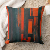 抽象芸術はっきりしたレッドとブラック・アート クッション (ブランケット)