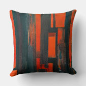 抽象芸術はっきりしたレッドとブラック・アート クッション (裏面)