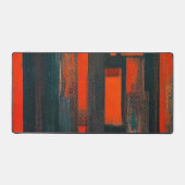 抽象芸術はっきりしたレッドとブラック・アート デスクマット (正面)